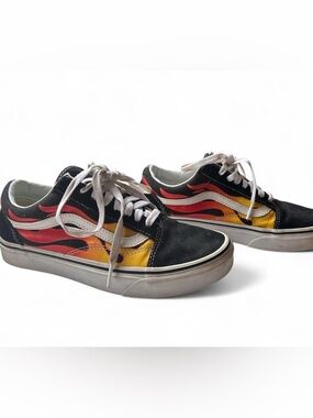 Vans Old Skool Flame Sneakers Womens Sz 8 Men’s Sz 6.5 Red Orange Yellow Black